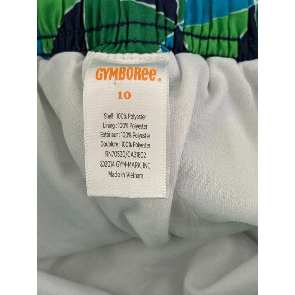 Gymboree Boys Blue‎ Green Geometric Triangle Swim Trunks Mesh Lining Size 10 NWT